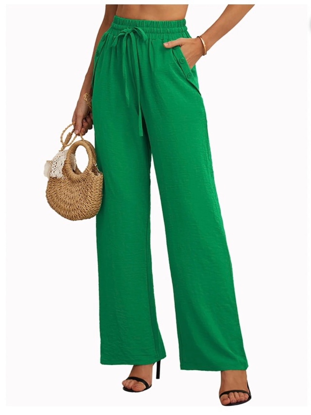 Women high rise wide leg pants